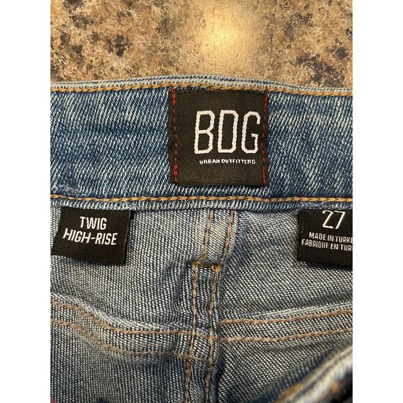 BDG Twig High Rise Blue Skinny Jeans Seamed Front Size 27 Ankle - Picture 7 of 10